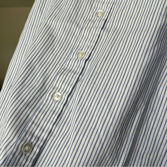 4/$25 Alberto Cardinali Long Sleeve Button Down Shirt Boys Sz 8 Pin Stripes Blue - Picture 5 of 7